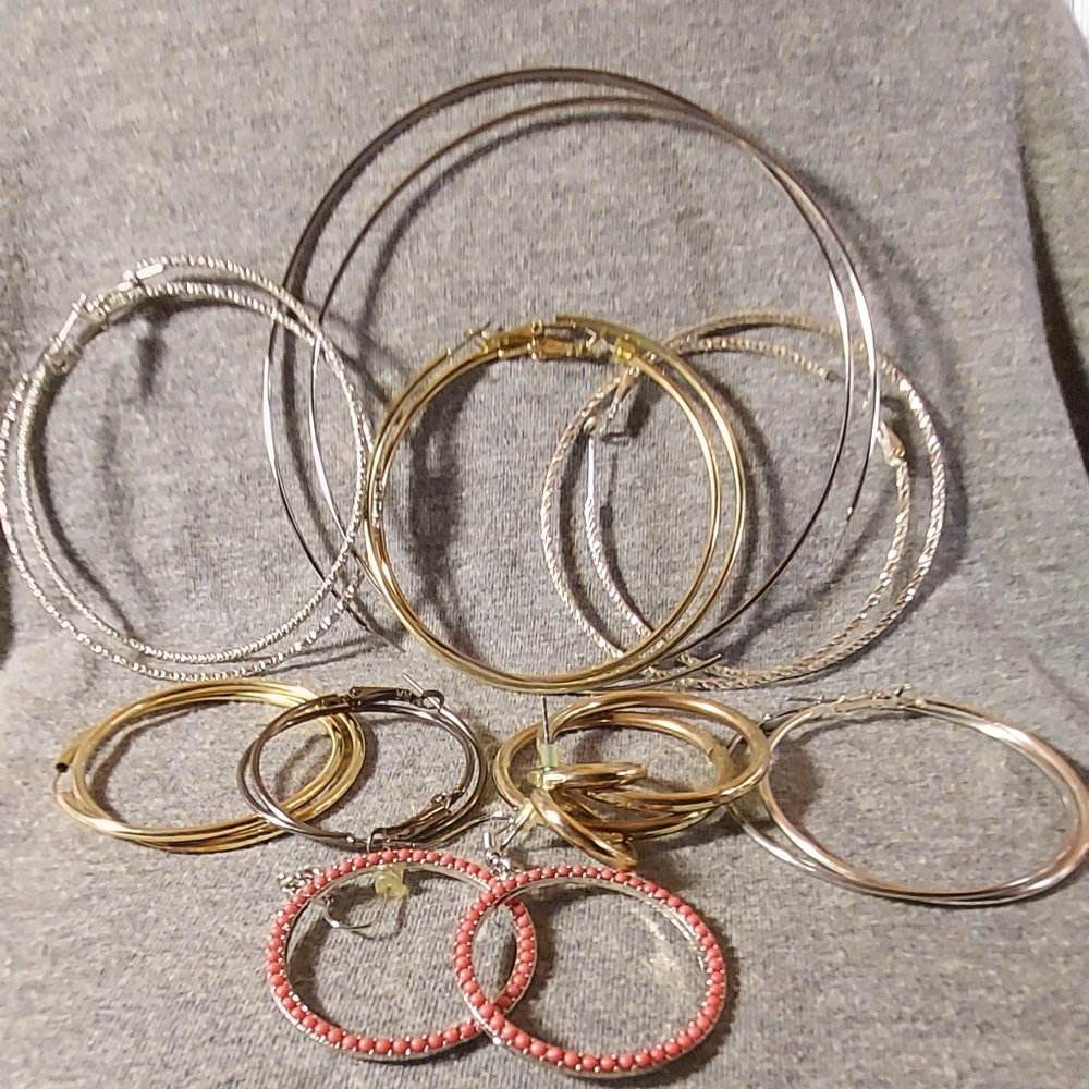 Hoop earrings 9 pairs